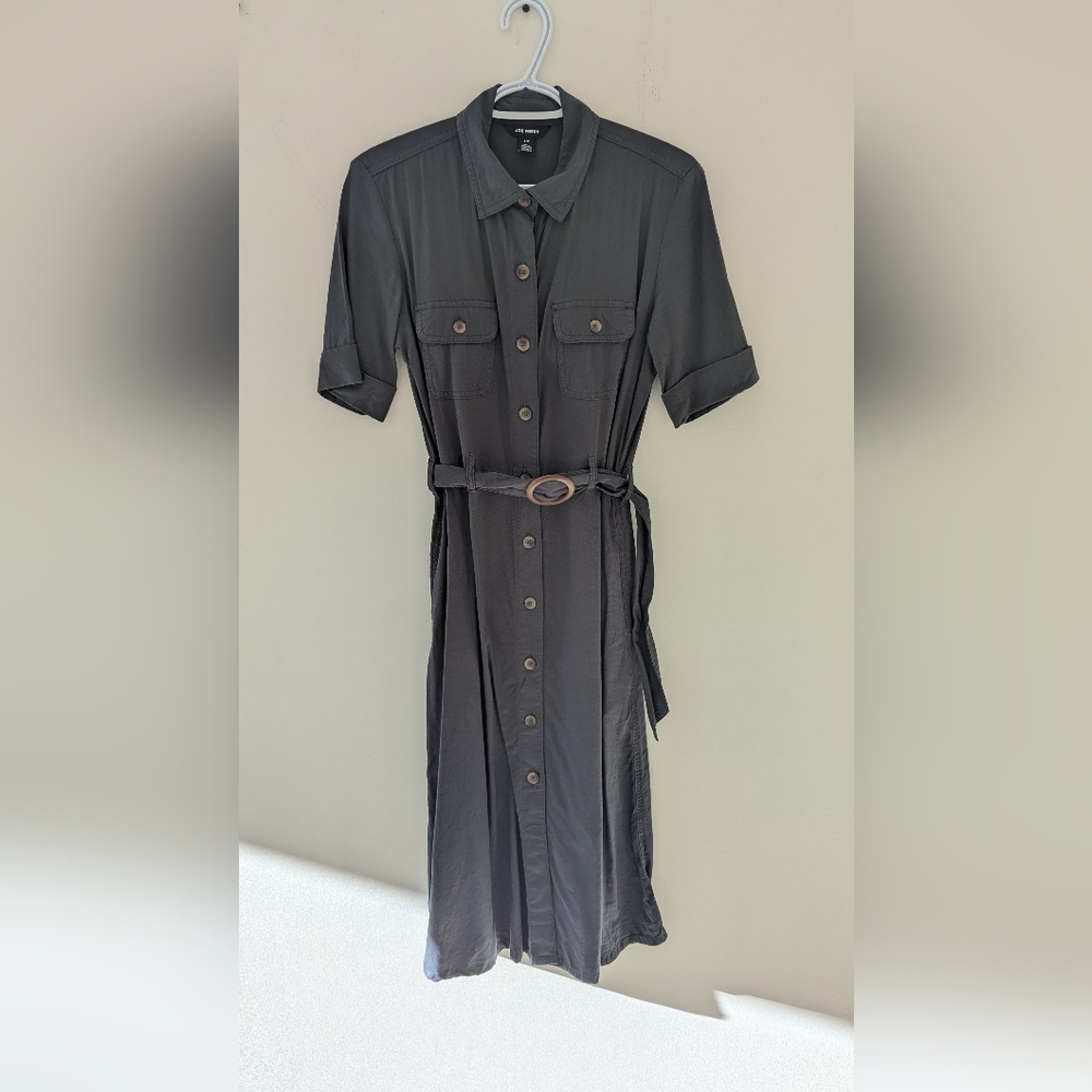 Elegant Blue Button-Down Dress